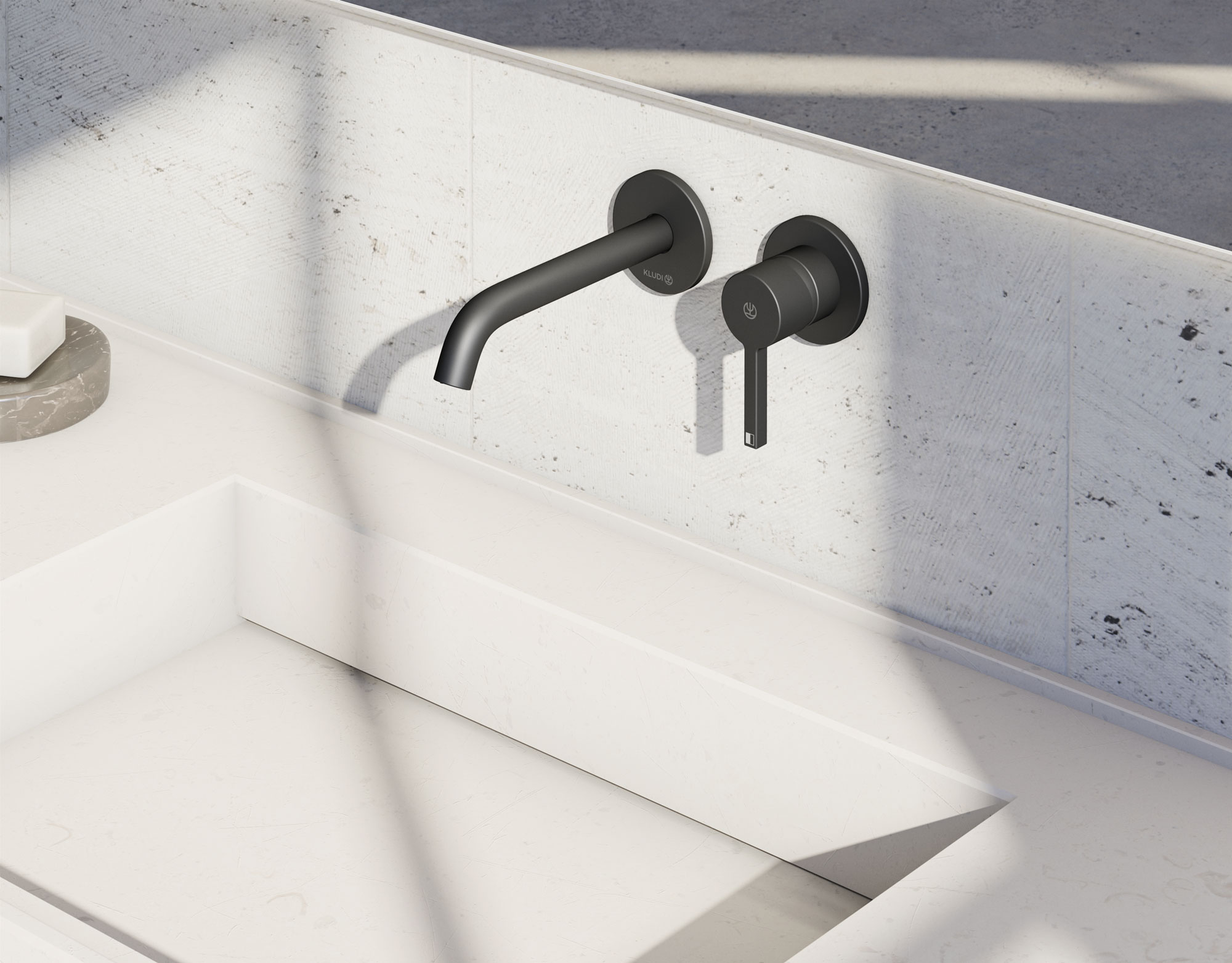 Kludi Nova Fonte Pura bateria umywalkowa podtynkowa czarny mat 202443915 - Wysyłka w 24h