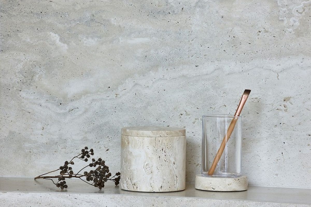 Q-Bath Pure Natural pojemnik łazienkowy beżowy trawertyn AWD02341547