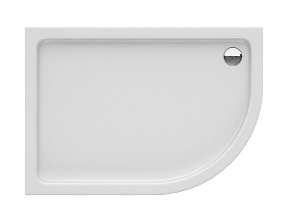 New Trendy New Maxima brodzik 120x85 cm półokrągły asymetryczny lewy biały B-0376