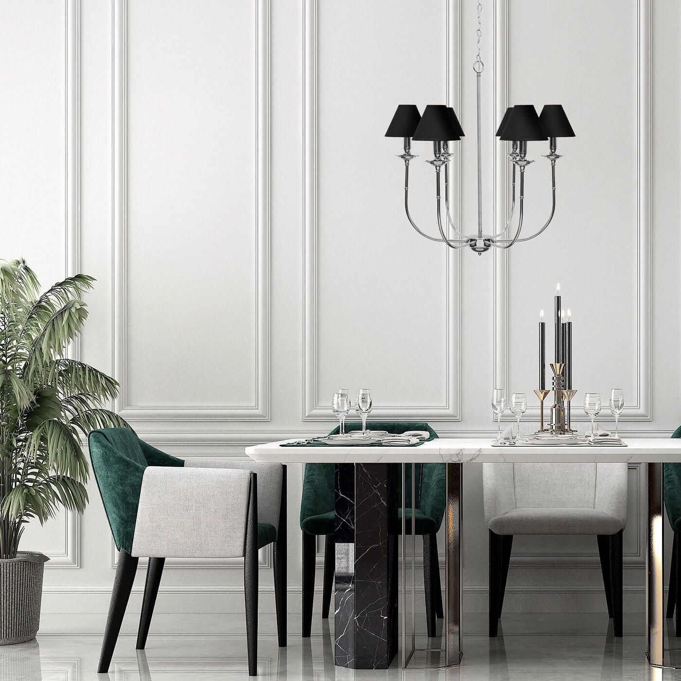 Light Prestige Glamour lampa wisząca 6x40W czarna/chrom LP-979/6P