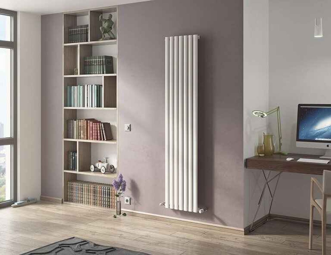 Luxrad Fortuna Pojedyncza grzejnik dekoracyjny 180x46,8 cm podłączenie dolne biały FOR18004689003ZDC