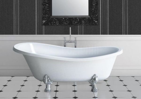 Besco Amelia wanna wolnostojąca 190x77 cm owalna biała z łapami złotymi #WKA-190W+ZL