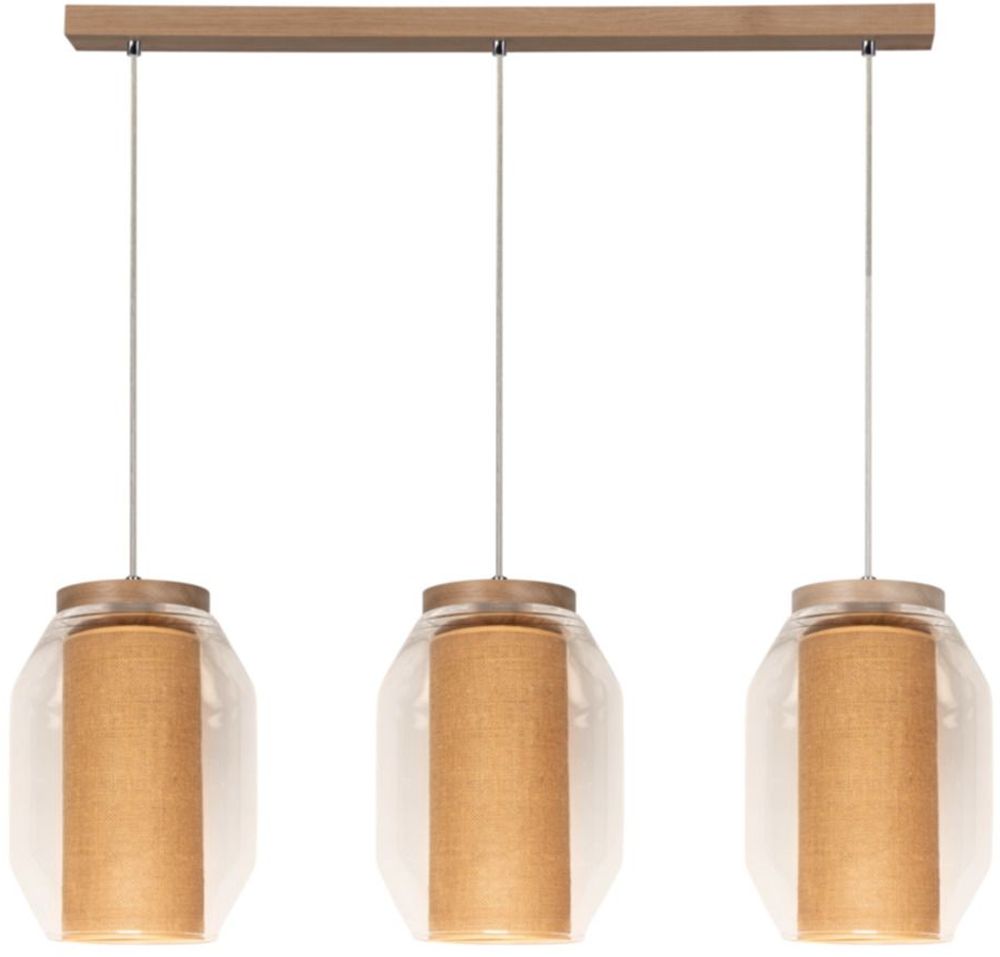 Britop Lighting Vaso Jute lampa wisząca 3x15 W przezroczysta 179110374