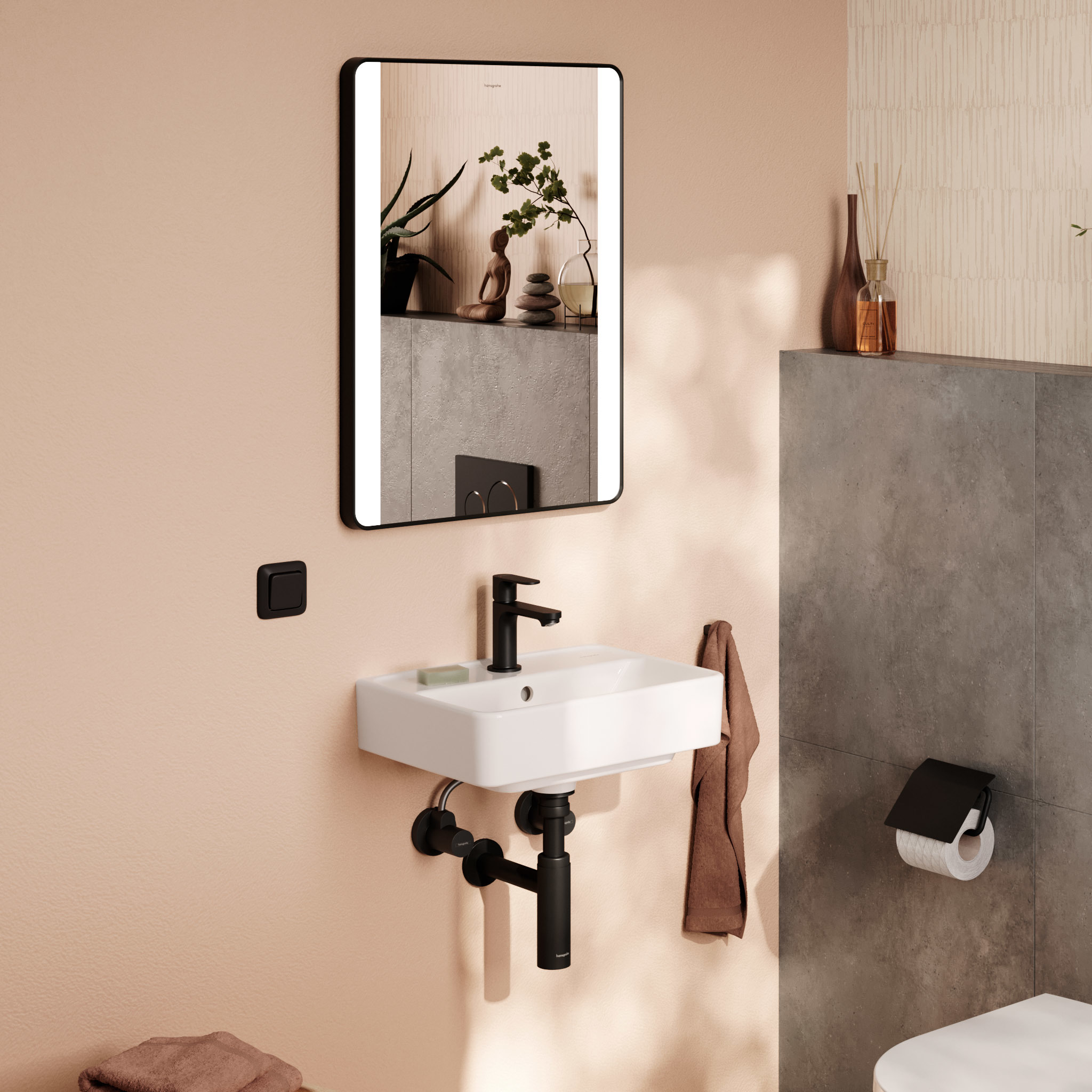 Hansgrohe Xanuia Q umywalka 45x34 cm prostokątna ścienna biała 61007450