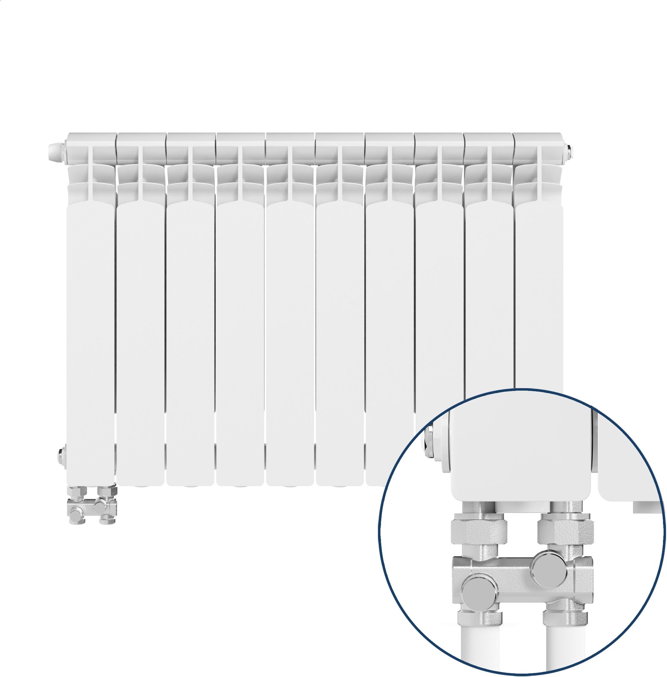 KFA Armatura G500F/D/1 grzejnik pokojowy 57,2x80,5 cm podłączenie dolne biały 789-104-44