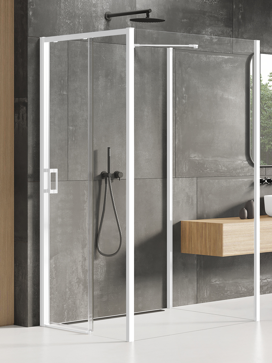 New Trendy Prime White kabina prysznicowa 120x90 cm prawa biały mat/szkło przezroczyste K-1434