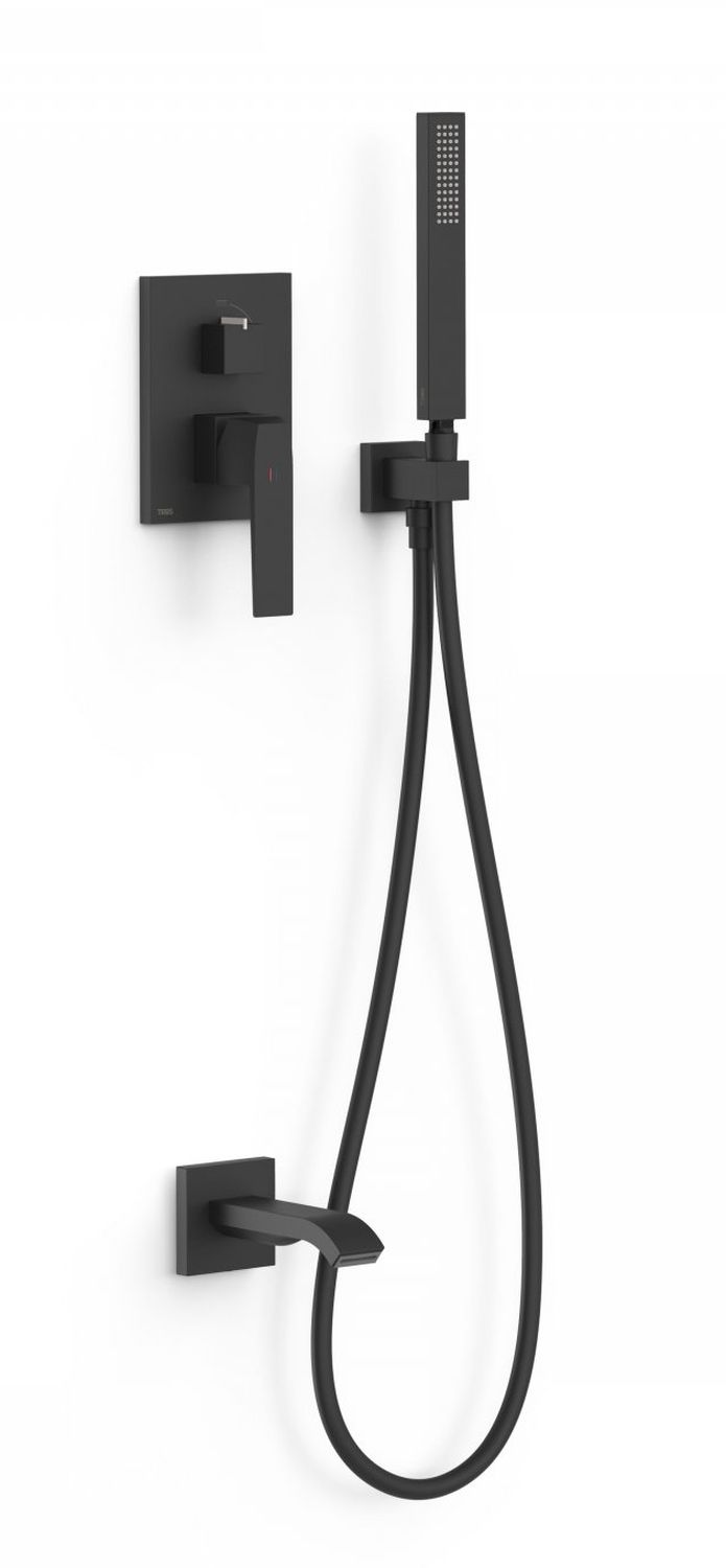 Tres Slim Exclusive zestaw prysznicowy podtynkowy czarny mat 20228007NM