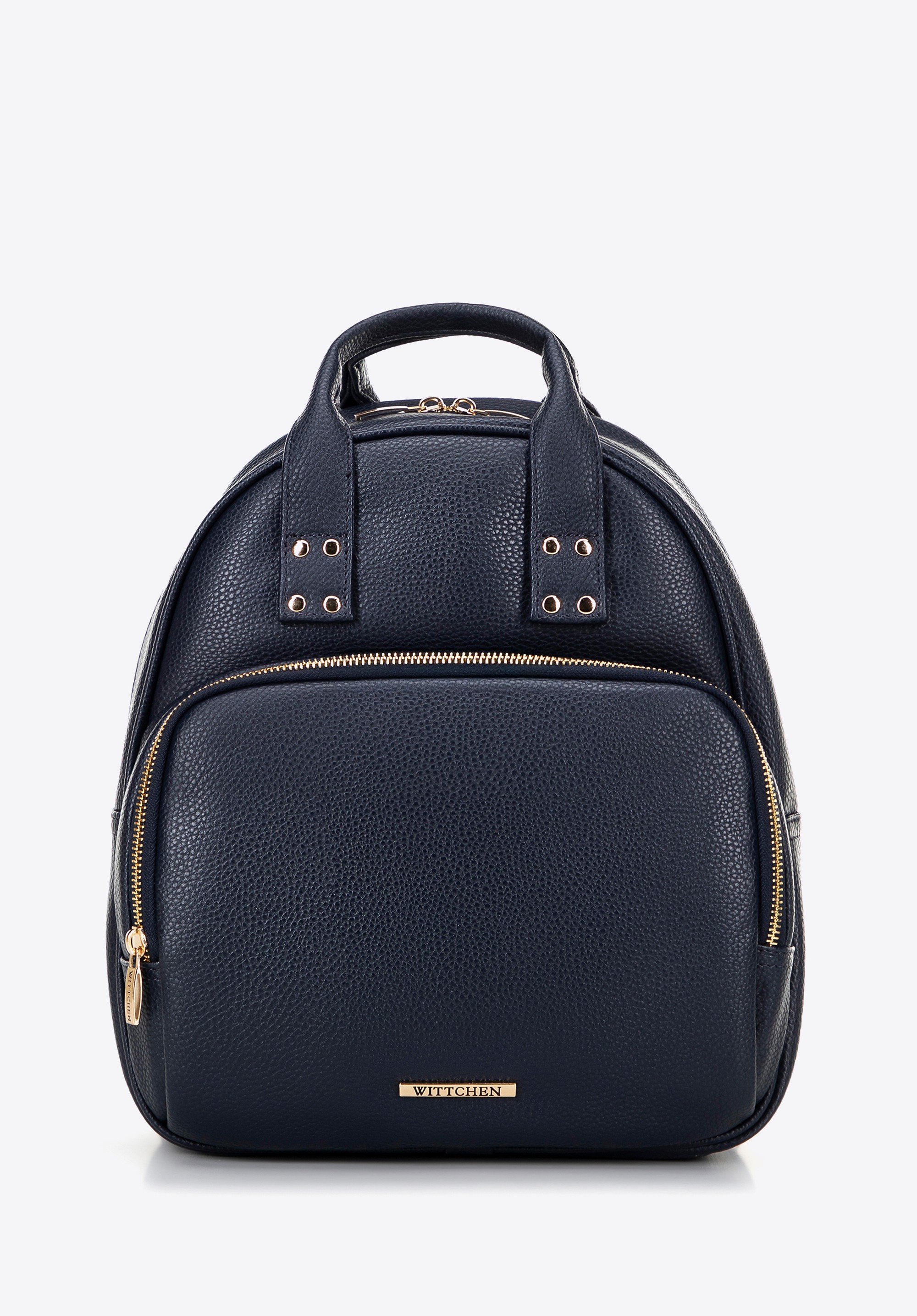 Damski plecak z ekoskóry i uchwytami granatowy