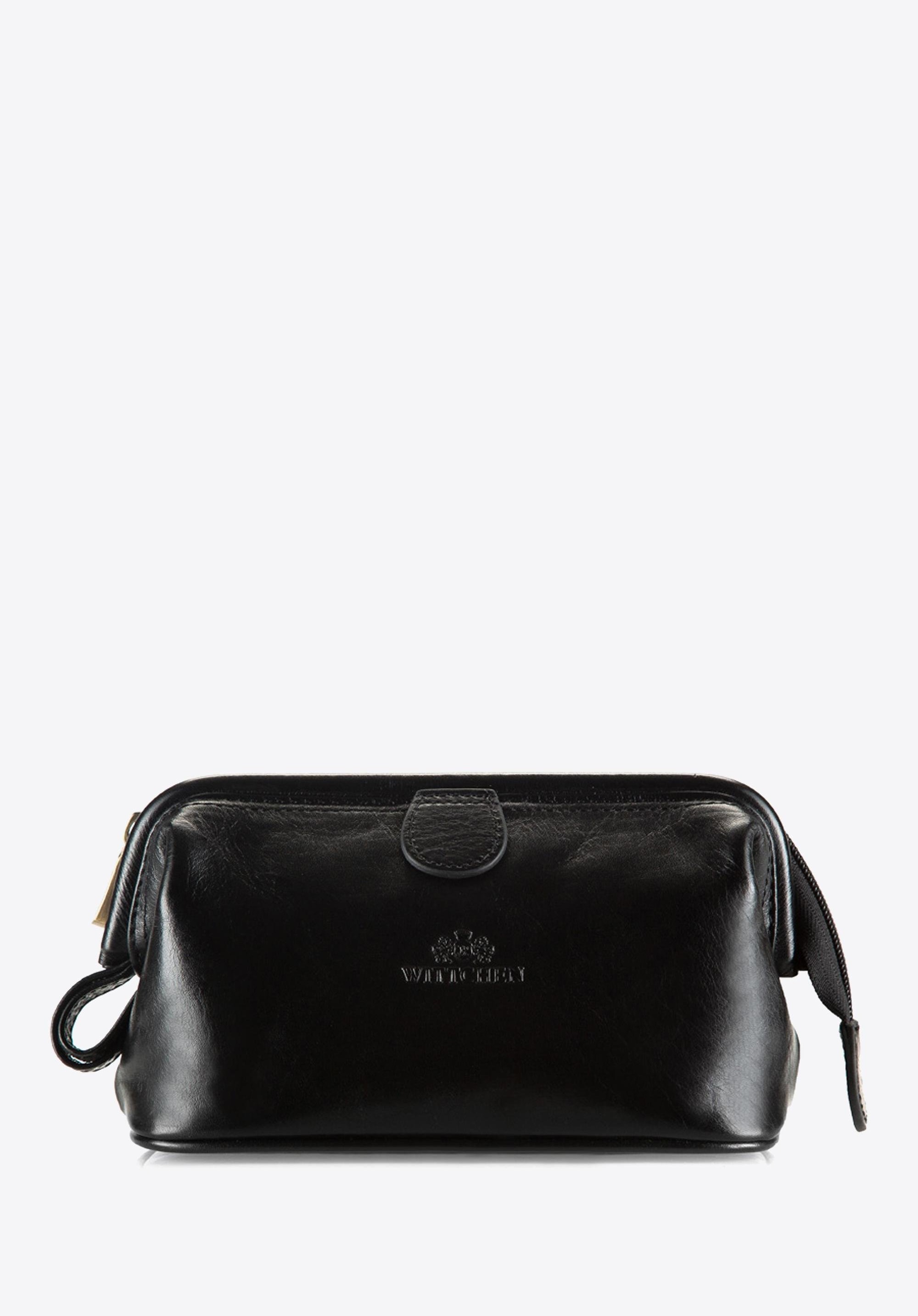 Kosmetyczka ze skóry prostokątna czarna