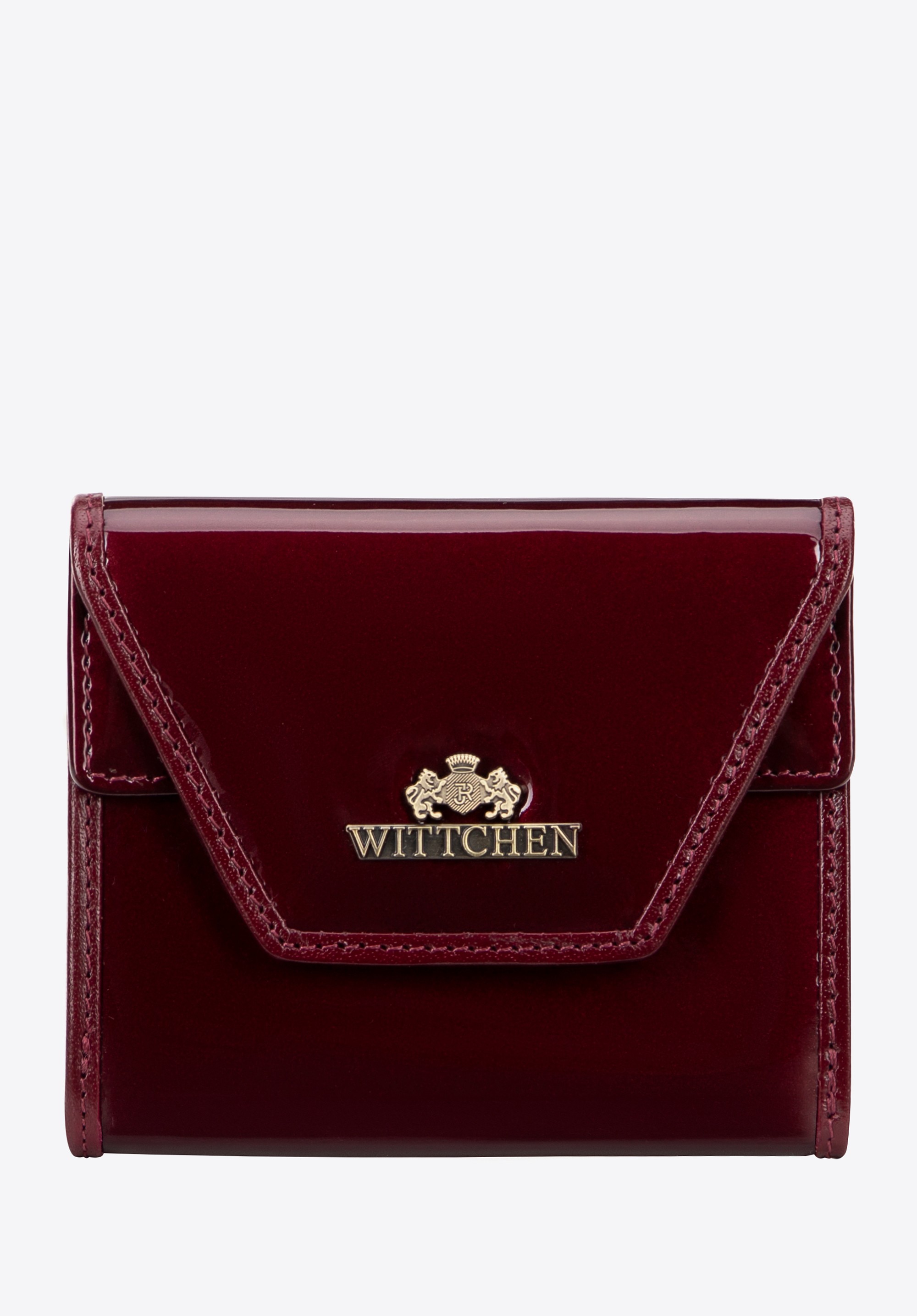 Portfel damski ze skóry lakierowanej bordowy