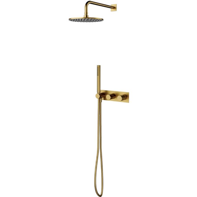 OMNIRES System prysznicowy CONTOUR podtynkowy złoty szczotkowany SYSC