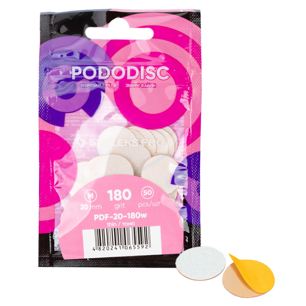 Nakładki ścierne tarcze wymienne 180 grit do PODODISC Staleks Expert rozmiar M 20 mm 50 szt