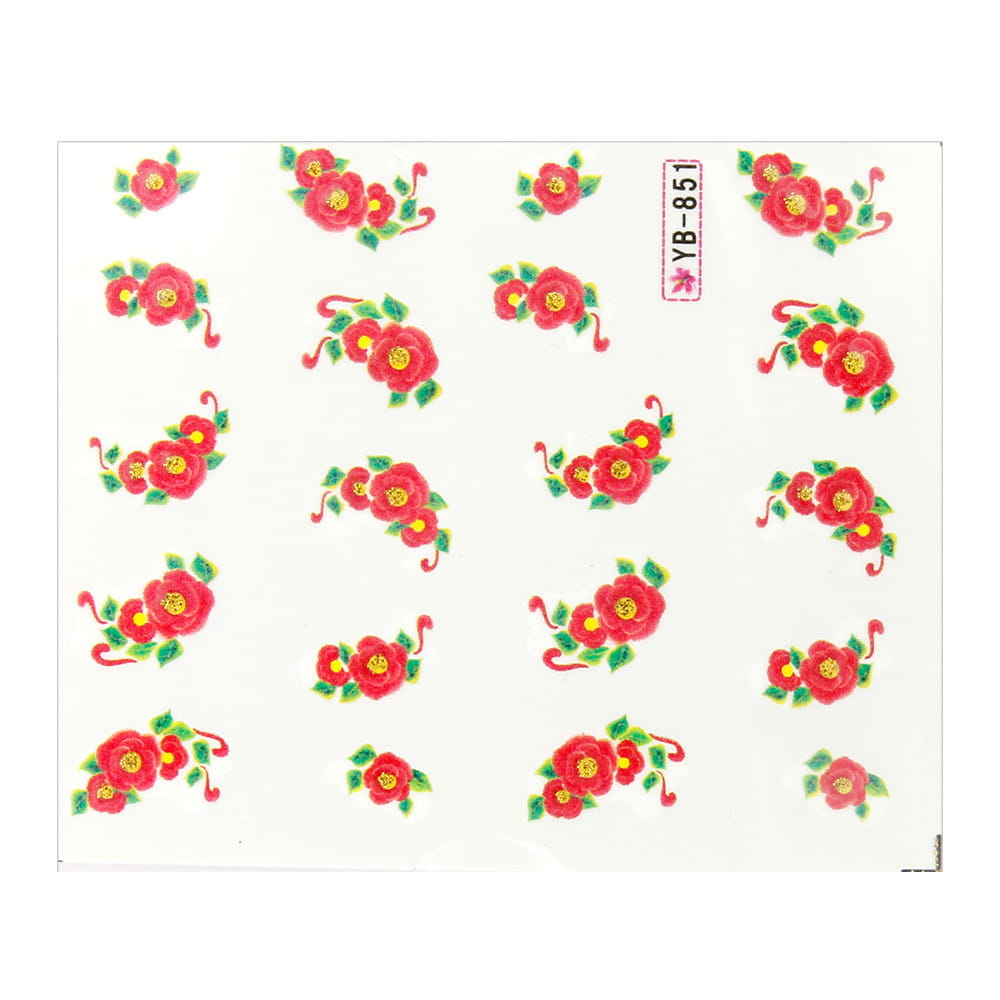 Naklejki wodne do paznokci kwiatki YB-851