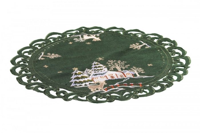 Obrus Świąteczny Boże Narodzenie 60cm koło. 273 Kolor: zielony