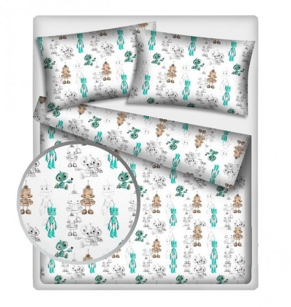 Poszewka bawełniana 40x60, 100% bawełna wz. Roboty duże