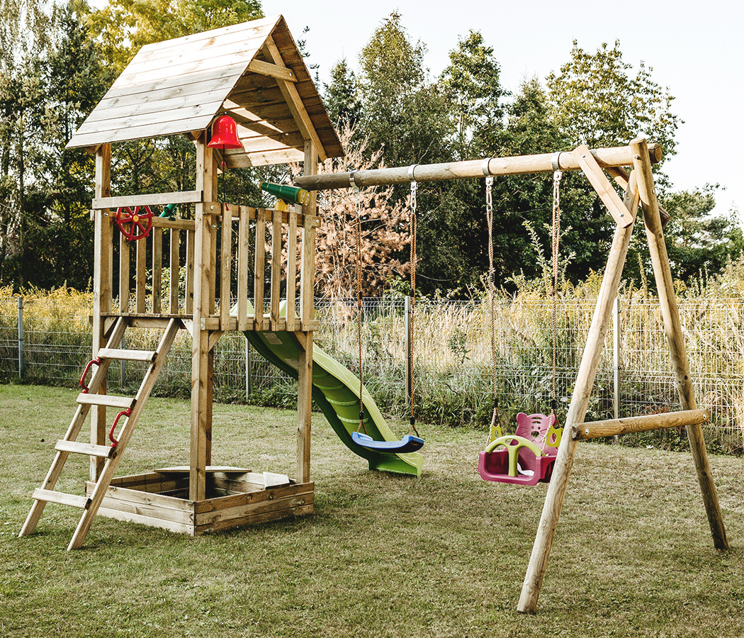 Plac zabaw do ogrodu dla dzieci | Alex z podwójną huśtawką