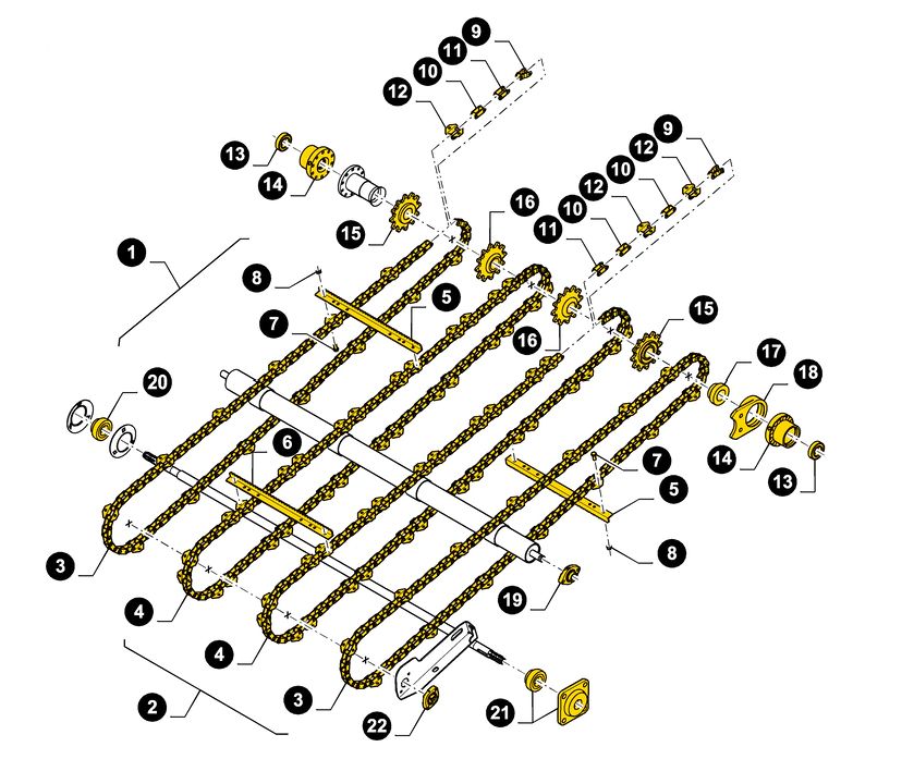 Zestaw Łańcuchów pochyłego New Holland CX 84441580 CNH