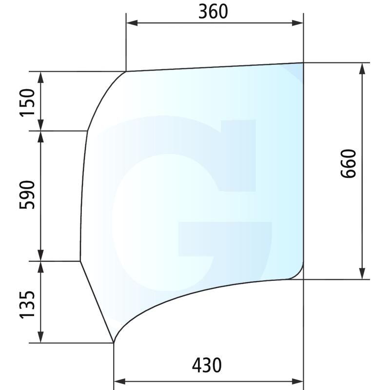 Szyba boczna tylna, lewa Fendt 800 900 H931812011040