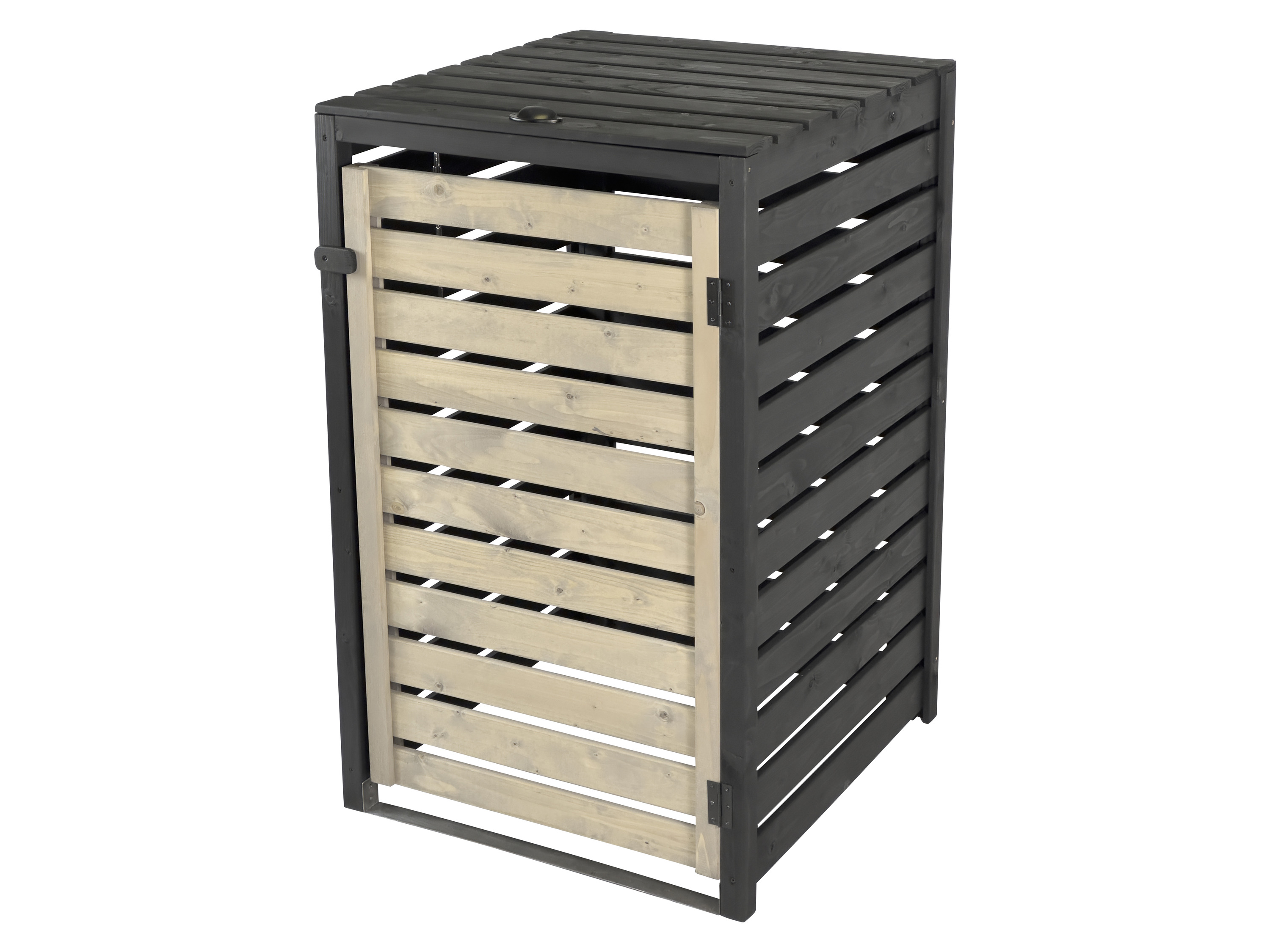 dobar Osłona na kosz na śmieci 120 l, 67 x 69,5 x 112 cm Czarny/ szary