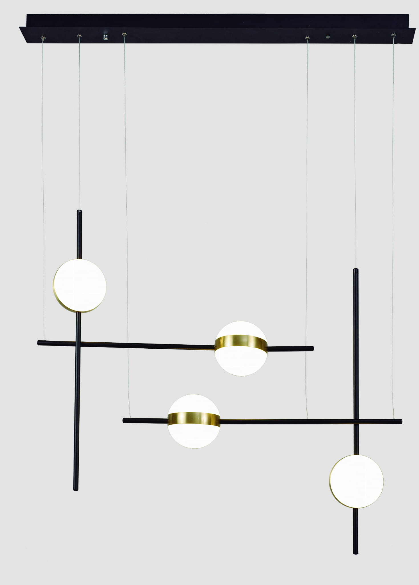 Darmowa Dostawa - Lampa wisząca 1x32 W biała-czarna-złota Mantra Cuba 7160