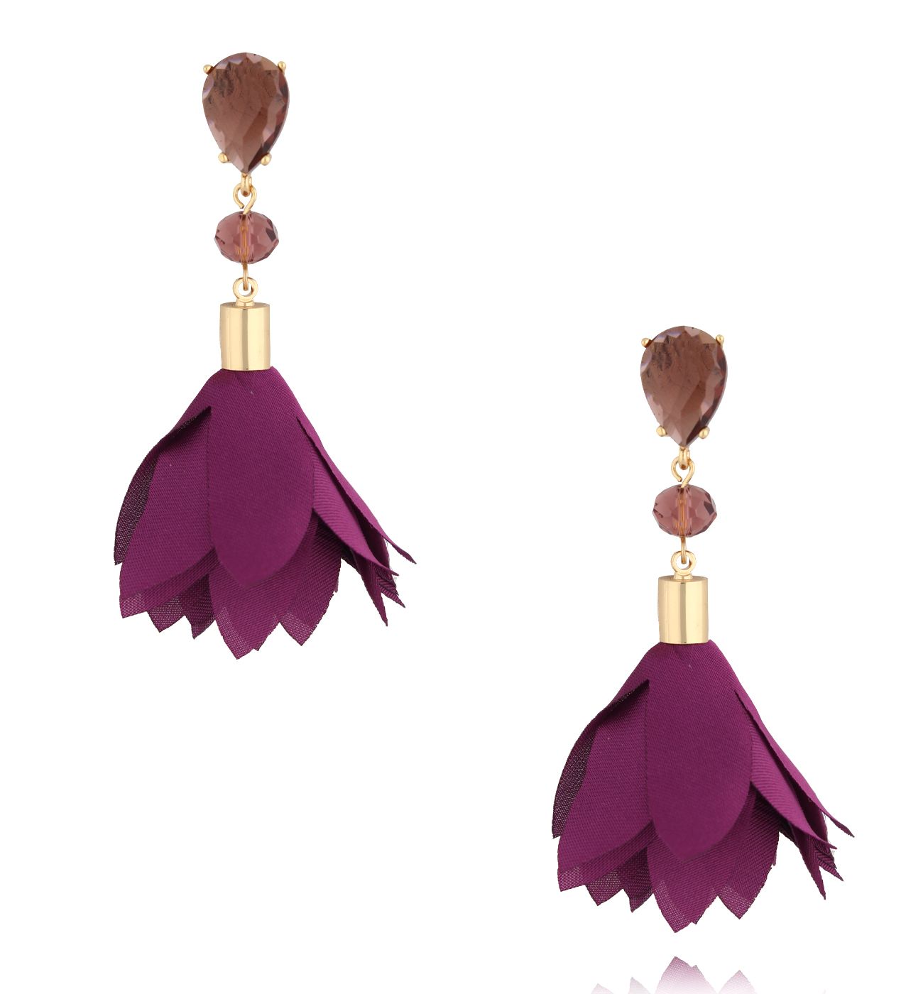 Kolczyki z fioletową tkaniną KBL1891