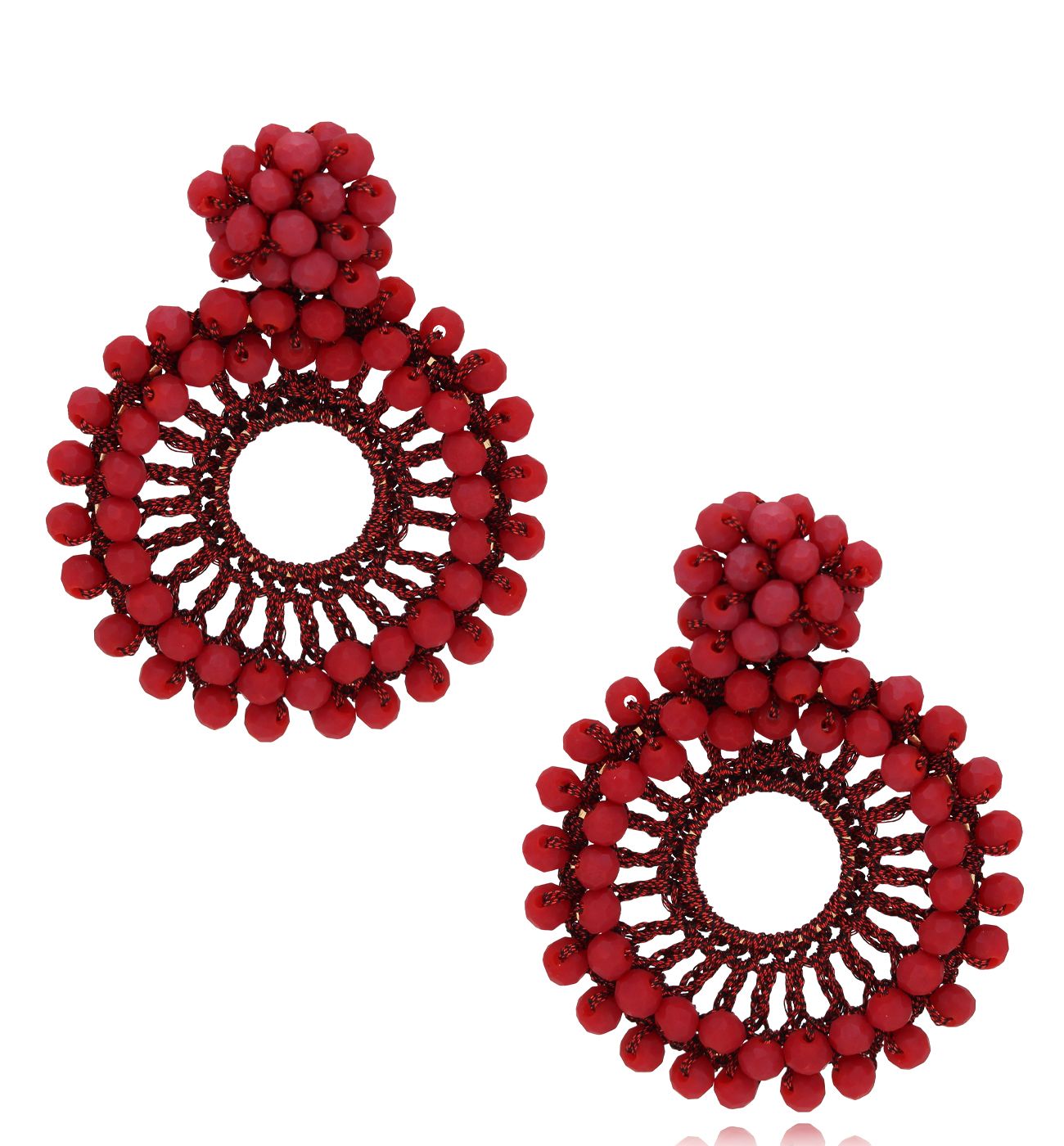 Kolczyki z kryształkami czerwone Luminous KWE0016