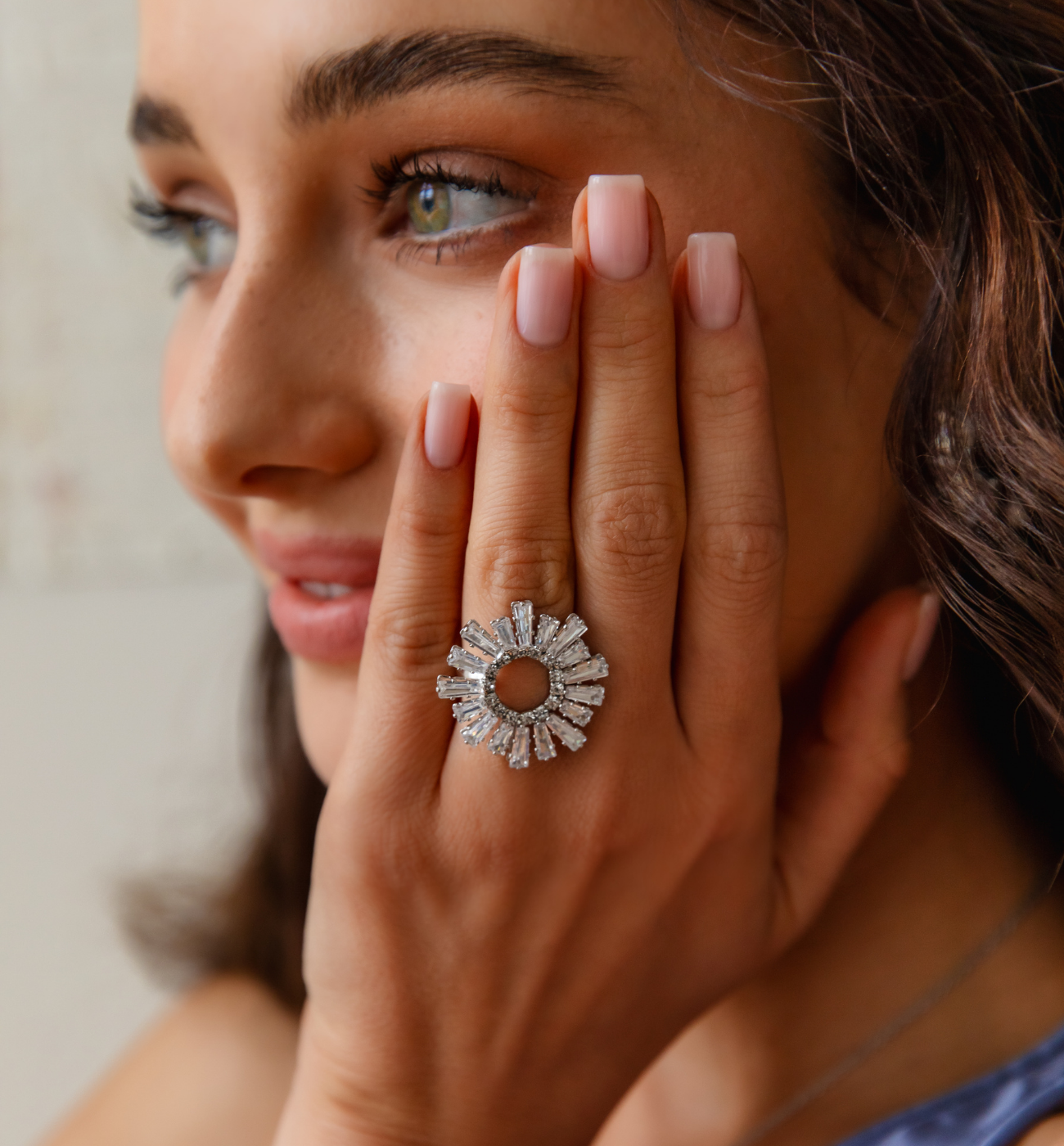 Pierścionek srebrny z kryształkami Samantha PSS0154 - By Dziubeka