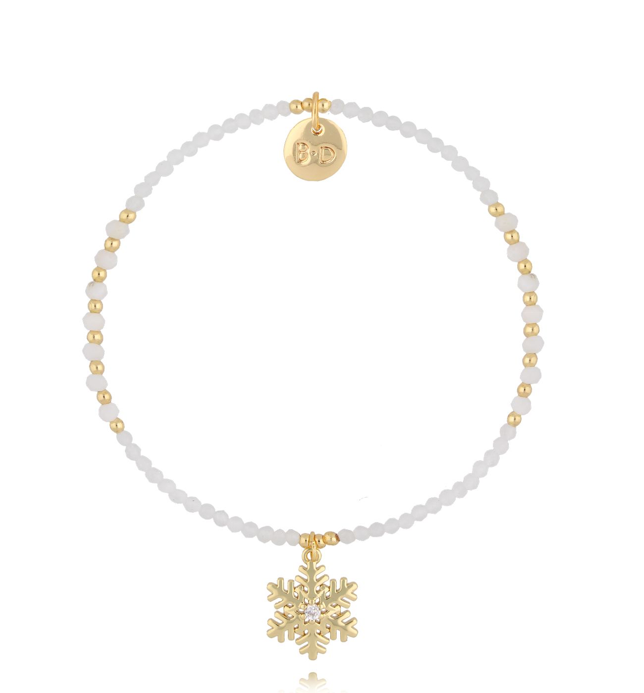Bransoletka biała ze śnieżynką BTW3215