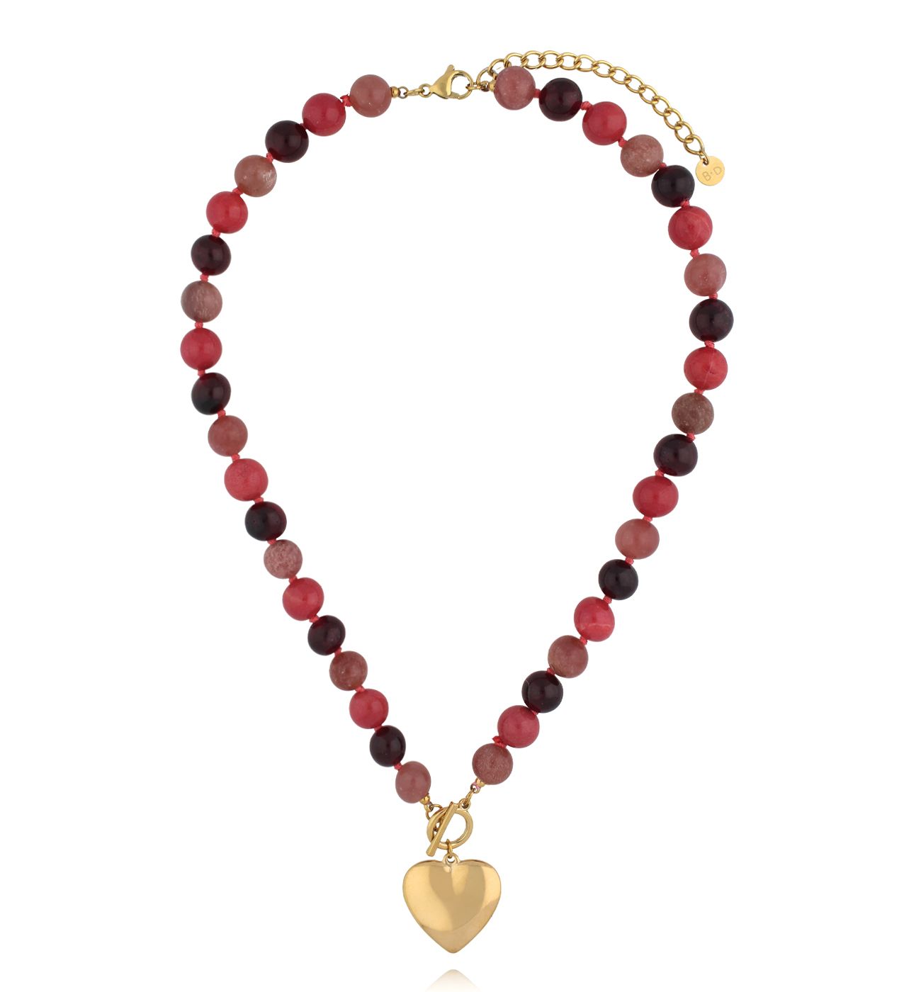 Naszyjnik z kamieni z zawieszką serce NPA1526