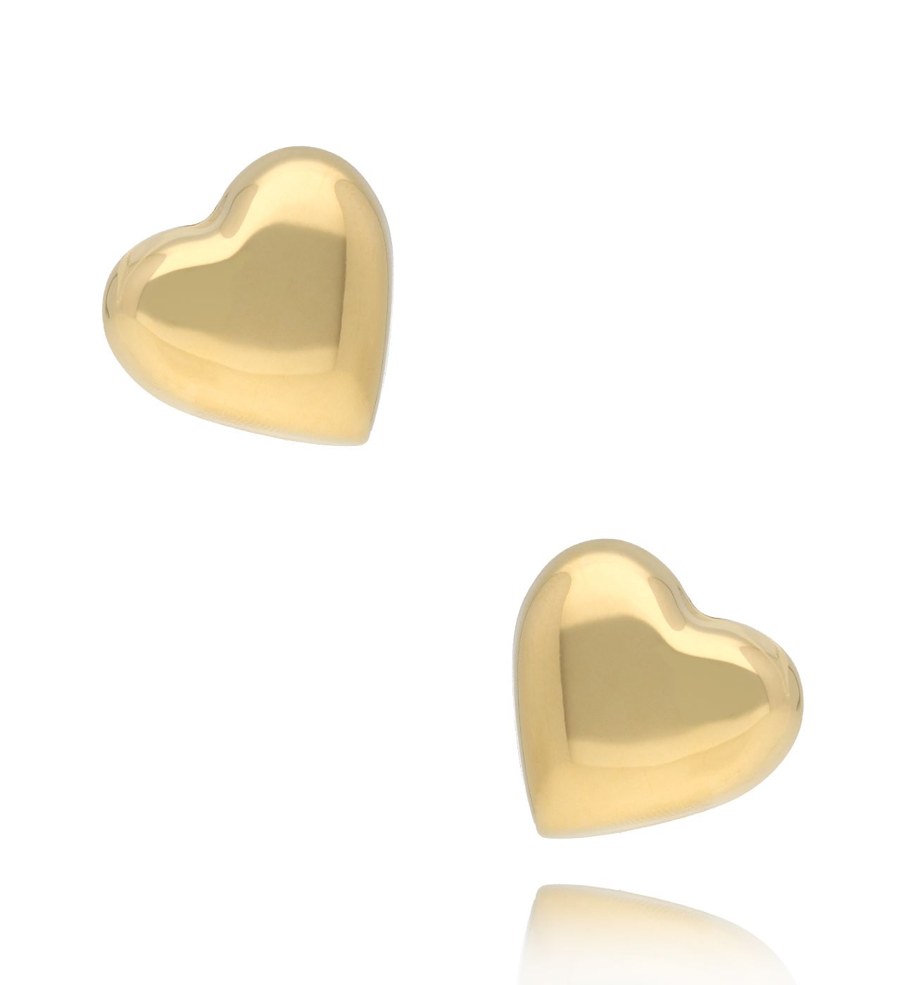 Kolczyki złote z sercem Mon Cœur - By Dziubeka