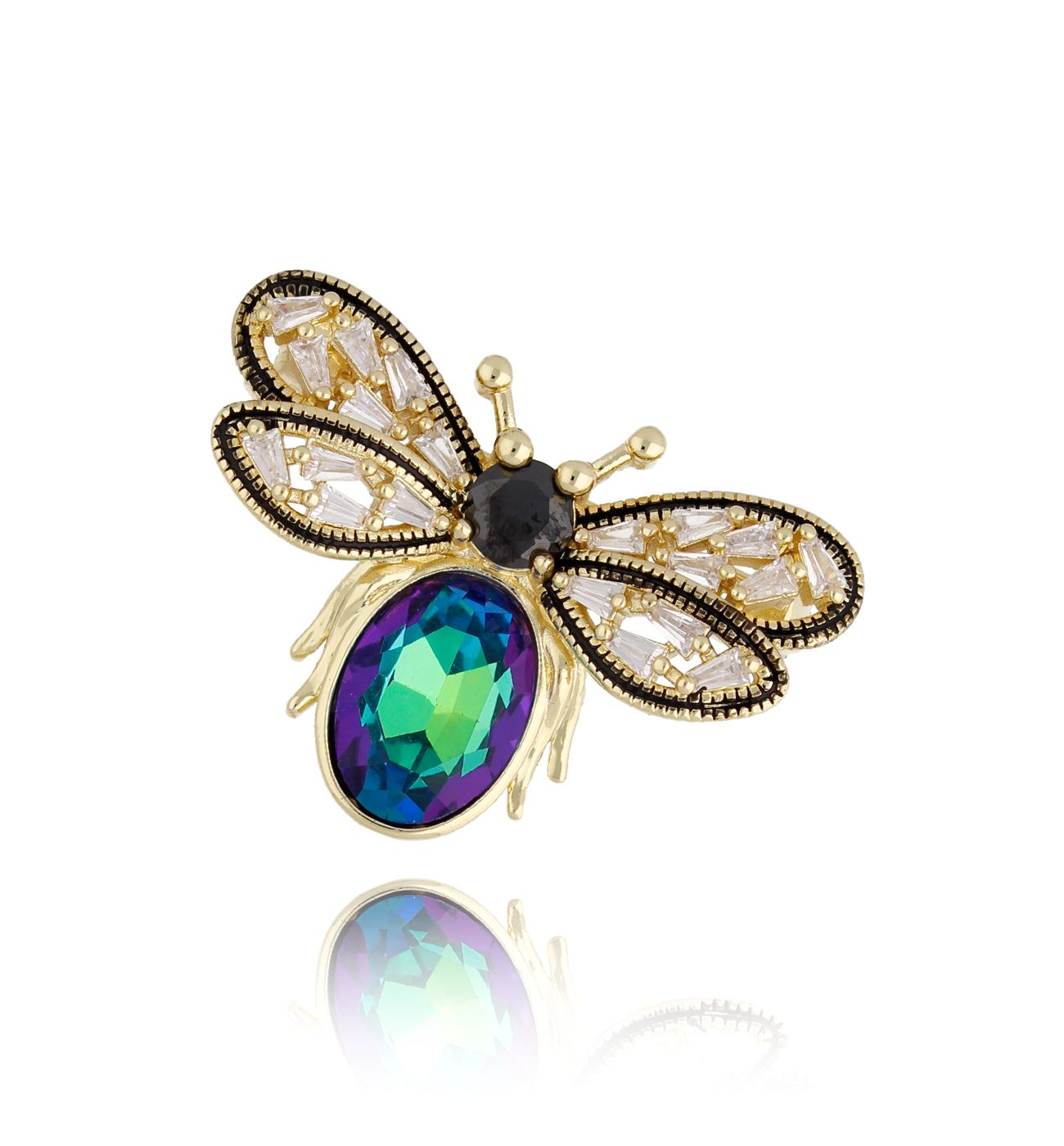 Broszka z zielono niebieskim motylem Prado - By Dziubeka