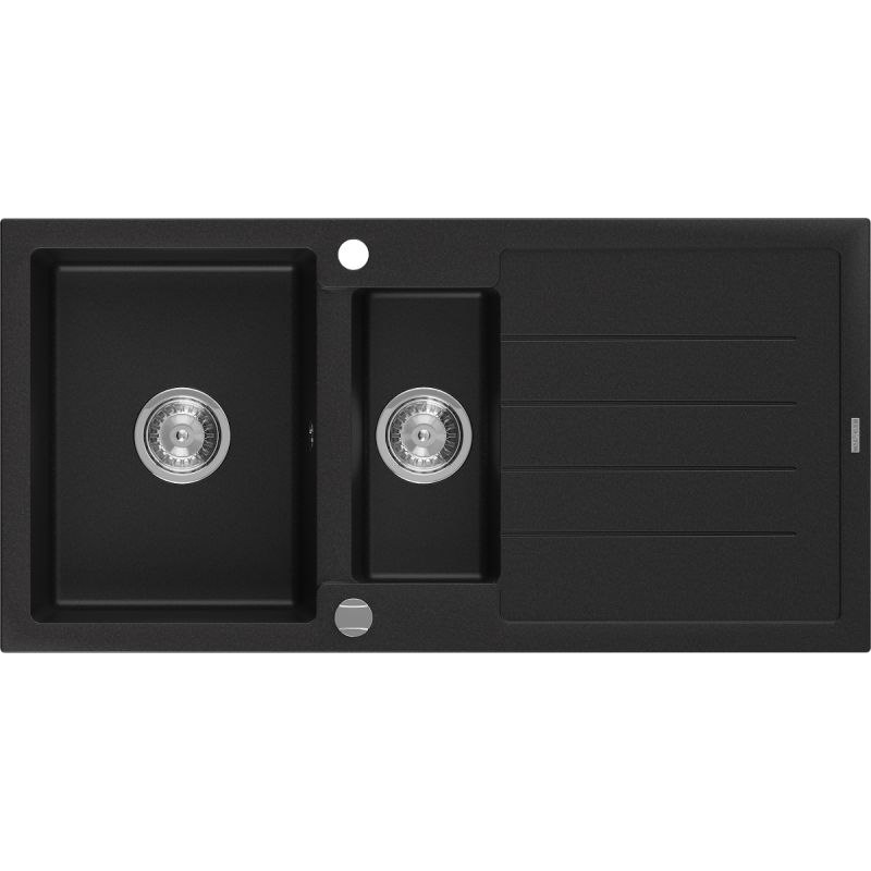 Zlewozmywak wpuszczany Mexen Andres 1,5-komorowy czarny nakrapiany 1000x500 mm - 6515101510-76-G 1 szt.