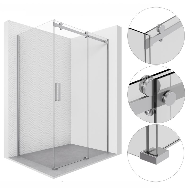 Kabina prysznicowa 120x80 prostokątna przesuwna LOTUS SEVANTE chrom 1 szt.