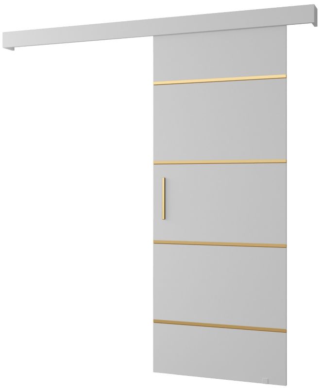 Drzwi przesuwne naścienne Abiks SALWADOR IV 80 biały mat + biały mat + złoty 1 szt.