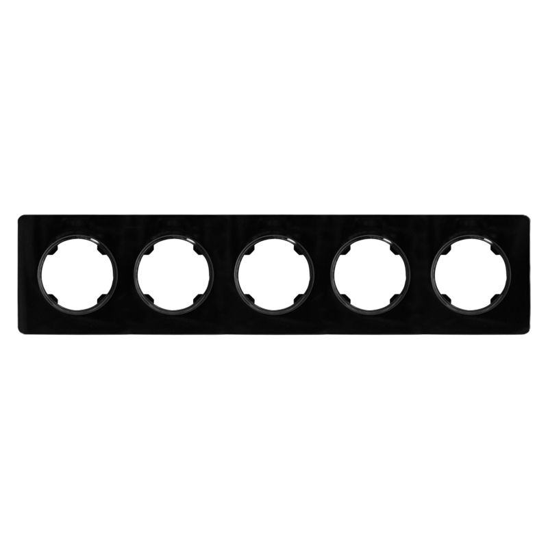 Ramka pięciokrotna DPM Solid Oval szklana czarna
