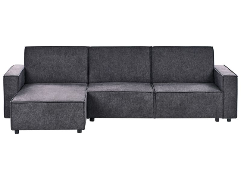 Narożnik rozkładany Romedal ii Grafitowy dla 3 osób Prawostronny 1 szt.