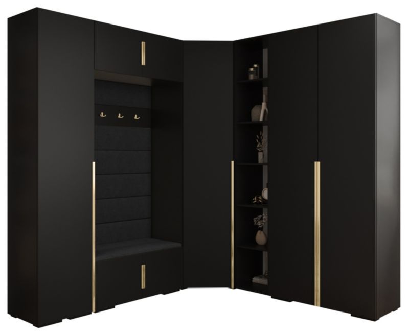 Garderoba do przedpokoju Abiks INOVA 1 Z2 czarny+złoty+manila18 1szt.