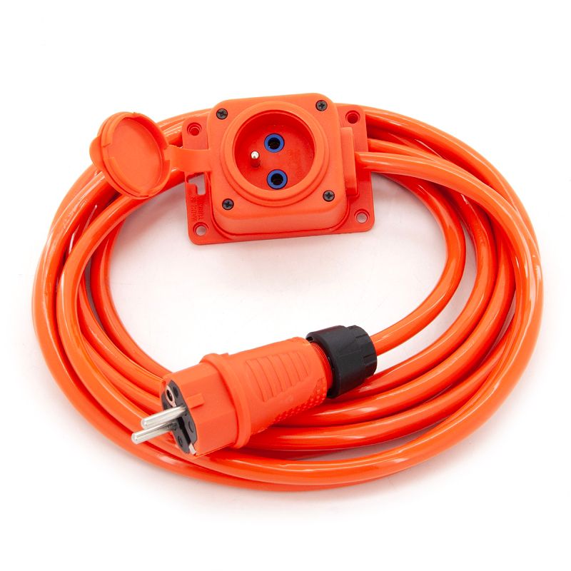 Przedłużacz ogrodowy gumowy ELS Elektrotechnika 2OW16051P pojedynczy IP44 16A 230V H07BQ-F 3x2,5mm2 PUR uni-schuko, 5 m.