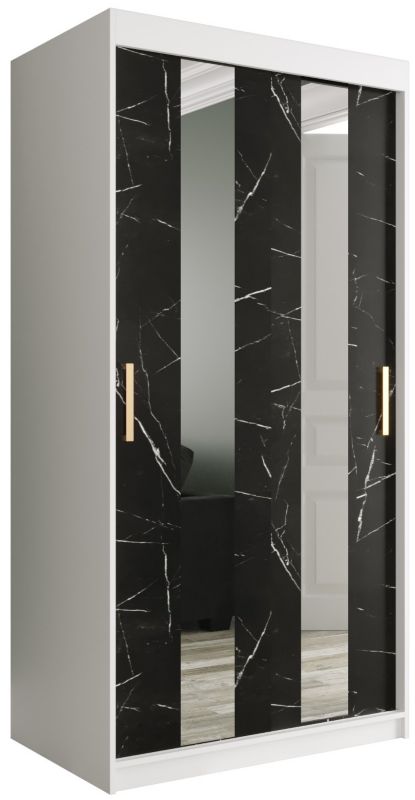 Szafa przesuwna Garderoba Abiks Marmur POLE 100 biały + czarny 1 szt.