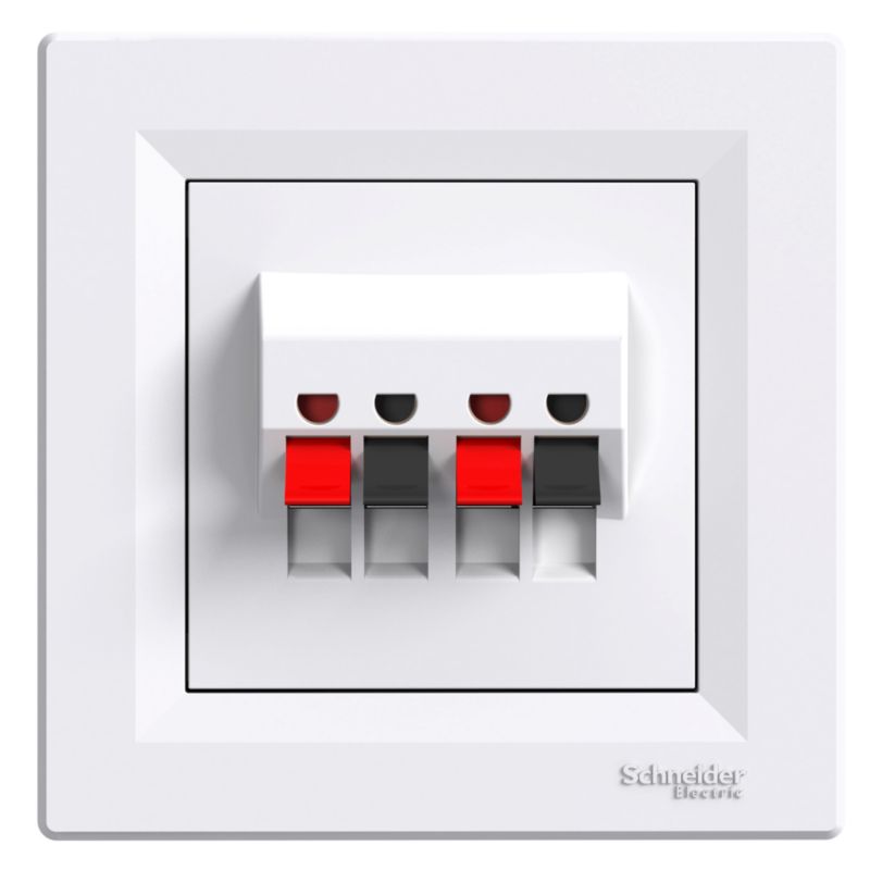 Gniazdo podwójne Schneider Electric głośnikowe białe 1 szt.