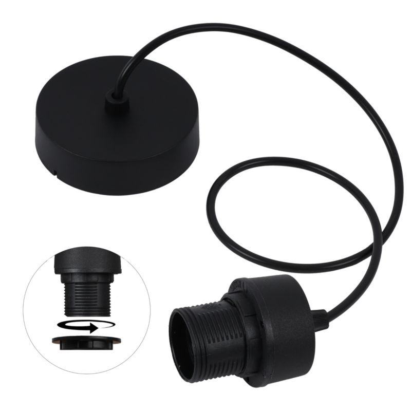 Linka zawiesie do lampy Light Home LH 1x E27 krążek czarny 1szt.