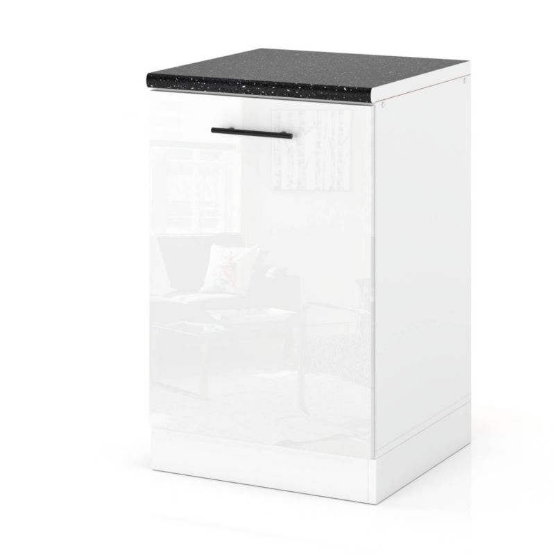 Szafka Kuchenna Hurtownia-Mebli Stojąca D50 sPremium 50cm Biały Mat Biały Połysk 50x52x85 cm 1szt.