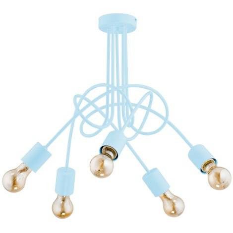 Lampa sufitowa wisząca Alfa Tango 4852 niebieska dziecięca 5xE27 x 15W 1 szt.