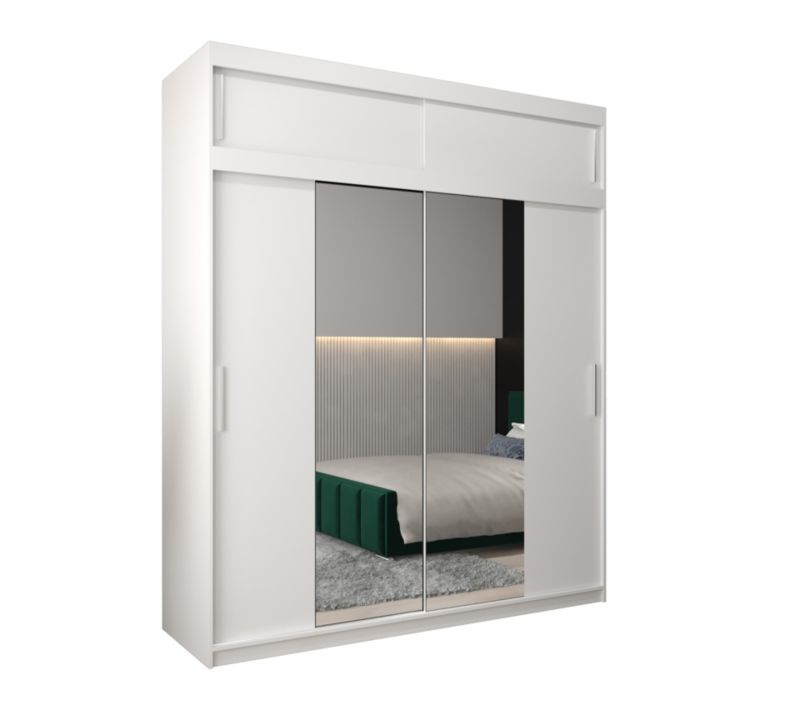 Szafa przesuwna Garderoba Abiks Tokyo 1 200 biały + biały z nadstawką 1 szt.