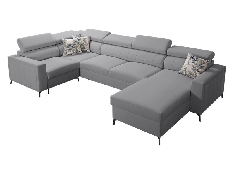 Narożnik MIRJAN 24 Baltico V Maxi prawy gołębi szary/wzór w liście 1 szt.