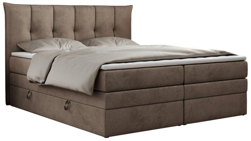 Łóżko kontynentalne MKS Meble PREMIUM 10 KING 200x200 H4 Brązowy welvet 1szt.