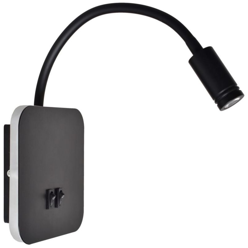 Kinkiet ścienny Milagro Base czarny dwa źródła światła LED 8W 4000K 630lm IP20 wym: 14 x 14 x 4 cm - 1 szt.