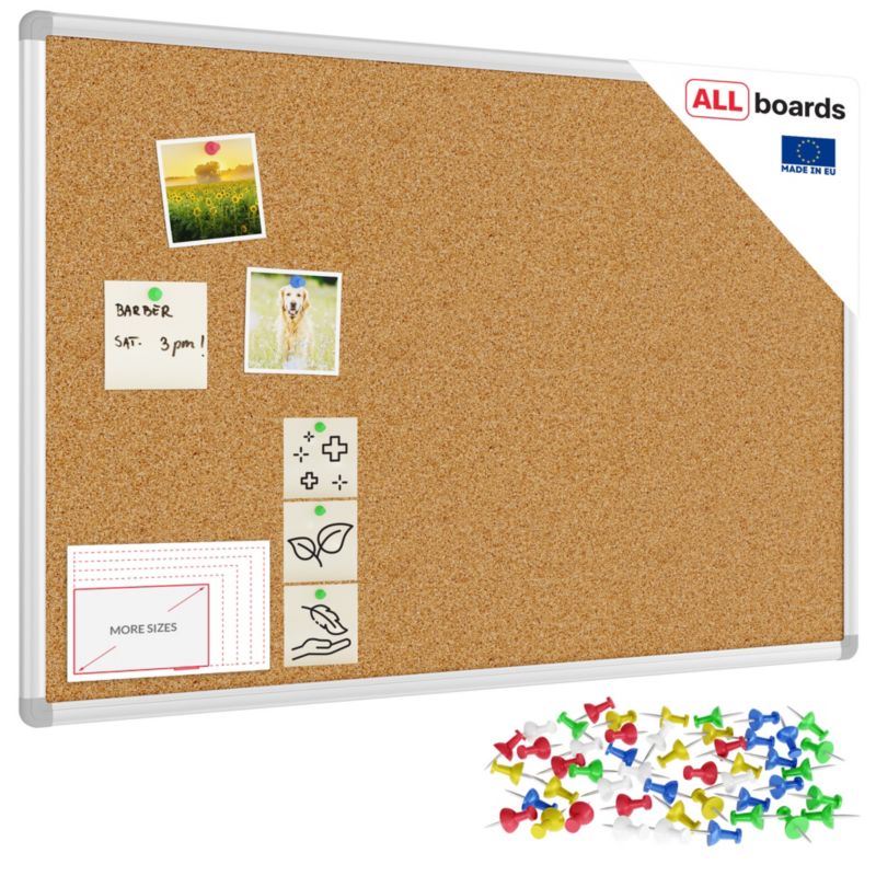 Tablica korkowa 90x60 cm ALLboards rama aluminiowa 1 szt.