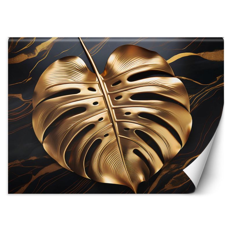 Fototapeta Feeby Liść Monstery Złoty Błyszczący Abstrakcja 450x315 1 szt