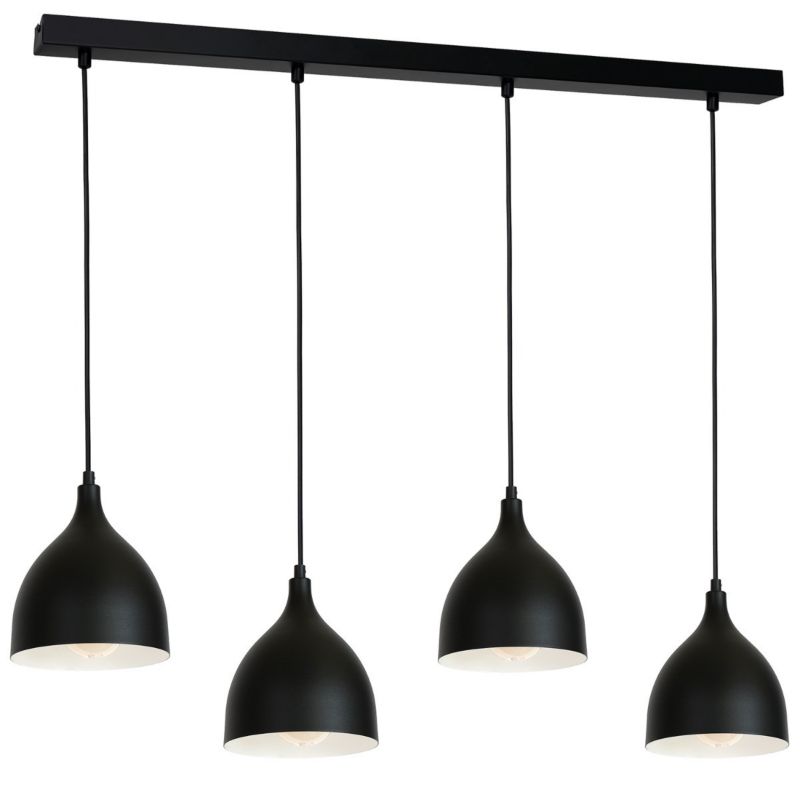 Lampa wisząca Luminex Noak Classic 8793 czarna matowa nad stół wyspę bar 4xE27 x 15W 1 szt.